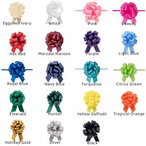 Flora Satin 5.5" Pull Bow 20 Loops Choose Color and Pack amount