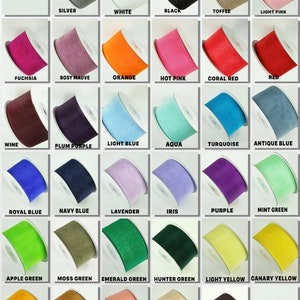 PLAIN 1-1/2" Organza PLAIN Sheer Ribbon 100% nylon Choose Color & Yards Amount