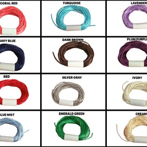 5 Yards - 2mm Satin Rattail Thick Cord Rat Tail Jewelry Making Braid Choose Color