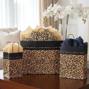 Leopard Safari Print Kraft Shopping Gift Paper Bag Only Choose Size (CLOSEOUT)