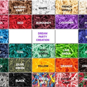 Paper Shred for Packaging Gift Box / Basket Filler 2-Ounce Bag Choose Color