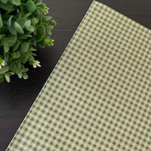HUNTER GINGHAM on KRAFT Design Gift Grade Tissue Paper Sheets Choose Size & Package Amount