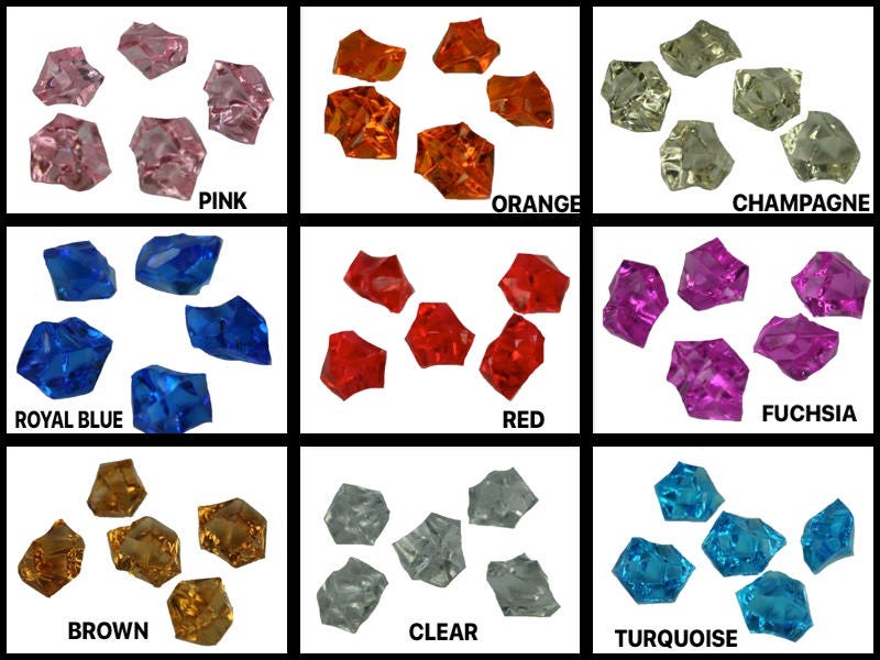 2.5*2cm Multi-Color Acrylic Crushed Ice Rocks, Diamond Crystals