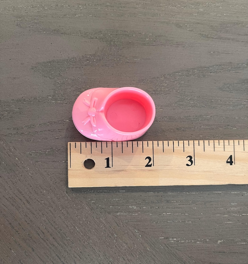 Small 1-7/8" Plastic Baby Bootie Shoe (Pack of 6) for Baby Shower Party Favor, Gift box embellishment Choose Color immagine 5
