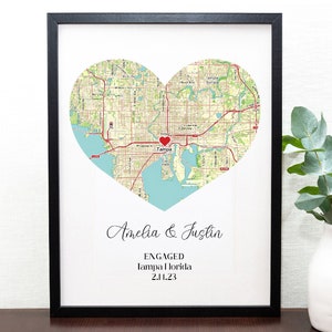 Cadeaux de fiançailles pour couple Carte de fiançailles imprimable personnalisée unique où tout a commencé Cadeau de fiançailles Impression de carte personnalisée