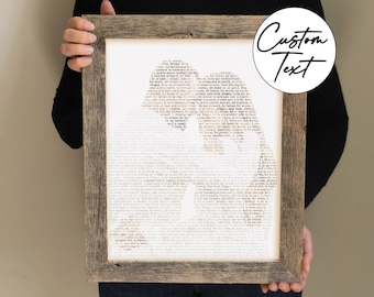 Wedding Day Gift for Groom from Bride- First Dance Song Lyrics, Personalized Wedding Gift, Picture Turned into Song Lyrics, Music Art