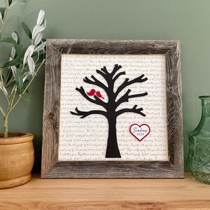 Wedding Gift for Couple Newlywed Gift, Engagement Gift, Tree with Lyrics, Unique Gifts, Valentine Day Gift, Unique Wall Art, Gift for Bride image 1