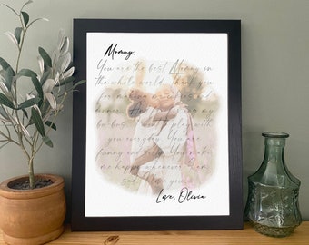 Personalized Letter to Mom from Baby for 1st Mothers Day- First Time Mom Mothers Day Gift for Daughter, Dear Mom, Framed Picture for Mom