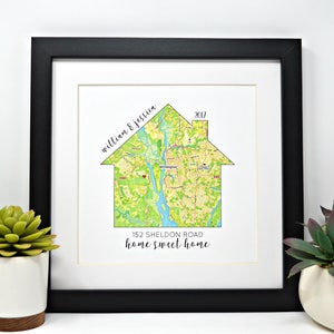 New Home Gift, Realtor Gift, Moving Gift, Closing Gift, Relocating Gift, Gallery wall, Custom Housewarming Gifts, New Apartment, House Map image 3