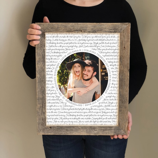 Frame Featuring Our Song- Personalized Valentines Day Gift for Him, Boyfriend Gift, Gifts for Her, Song lyrics Print, Gift for Wife