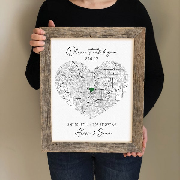 Engagement Gift for couple- Map of engagement location, She said Yes Frame, Coordinates Gift, Engagement Picture Frame, We're engaged