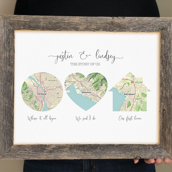 Map Wedding Gift- Groom Gift from Bride, Personalized Gift for Husband, Anniversary Gift for Wife, Closing Gift for Wife, Gift for Bride