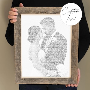 Wedding Song Lyrics from Photo- Personalized First Dance Song Gift, Our Favorite Song, 1st Anniversary Custom Sign, Framed Song Lyric Art