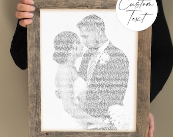 Wedding Song Lyrics from Photo- Personalized First Dance Song Gift, Our Favorite Song, 1st Anniversary Custom Sign, Framed Song Lyric Art