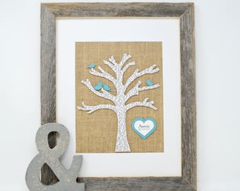 Gift for Mom, Gift for Parents, Christmas Gift for in-laws, Family Tree, Gift for Grandma, Rustic Decor, Gift for Sister, Farmhouse Style