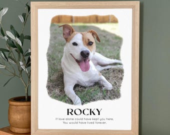 Pet Memorial Gift- Personalized Pet Bereavement Gifts for Dog Mom, Pet Memorial Portrait, Watercolor Dog Painting, Cat Memorial Frame
