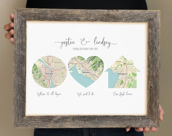 Map Wedding Gift- Groom Gift from Bride, Personalized Gift for Husband, Anniversary Gift for Wife, Closing Gift for Wife, Gift for Bride