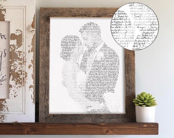 Wedding Song Lyrics from Photo- Personalized First Dance Song Gift, Our Favorite Song, 1st Anniversary Custom Sign, Framed Song Lyric Art