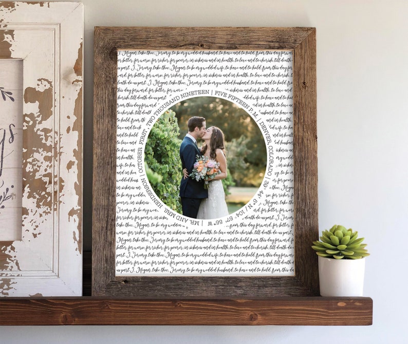 Display Parents Wedding Photo at your wedding Parents Wedding Thank You Gift Frame, Now and Then Frame, Thank You Gift for Parents image 3