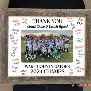 Regalo para el entrenador del equipo de fútbol: fotografía del equipo firmada por el entrenador, regalo de fin de temporada para el entrenador del equipo de fútbol, equipo de fútbol, equipo de porristas, equipo de béisbol