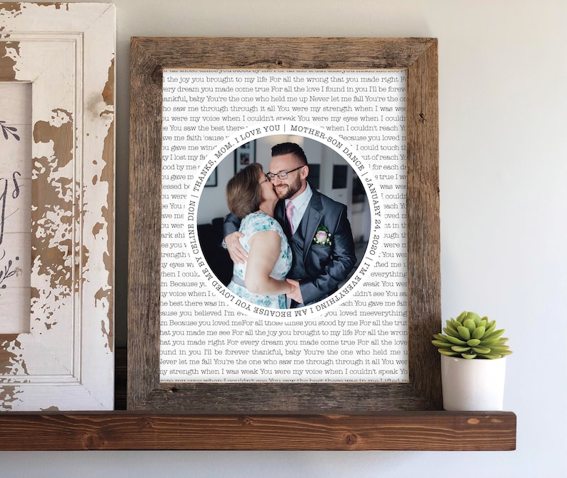 Personalized Mothers Day Gift with Photo and Song Lyrics Wedding Day photo Gift for Mom, Custom Gift for Mom from Daughter, Mom Gifts image 2