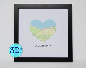 Map Engagement Gift- Engagement Gift for Couple/ Unique Engagement Gift/ Engagement Location/ City Map Print/ Custom Wedding Map/ Heart Map