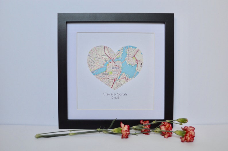 Wedding Gift for Long Distance Couple Bridal Shower Gift, Map Wedding Gift, Gift for Bride, Gift for Groom, International Wedding, Map image 3