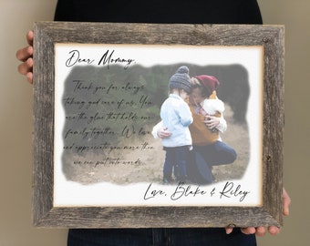 Thank You Gift for Mom from Family- Personalized Family Picture, Watercolor Photo Print of Family, First Mothers Day, Wife 1st Mothers Day