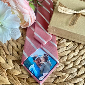 Photo Patch for Dad's Tie Gift for Dad on Wedding Day, Tie Gifts for Father of the Bride, Sentimental Dad Gifts, Unique Picture Gifts image 3