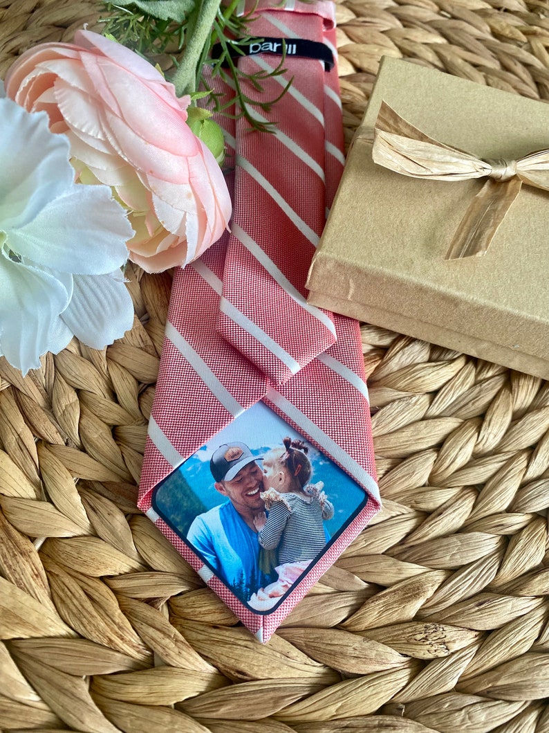 Photo Patch for Dad's Tie Gift for Dad on Wedding Day, Tie Gifts for Father of the Bride, Sentimental Dad Gifts, Unique Picture Gifts image 3