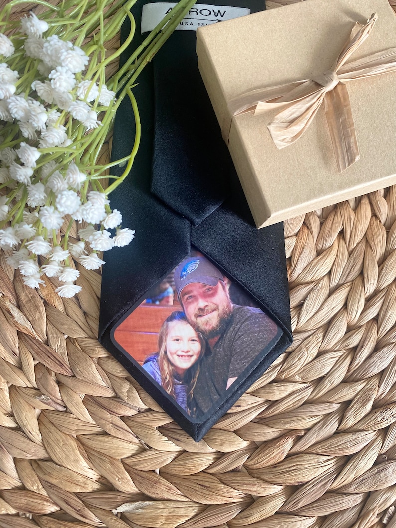 Photo Patch for Dad's Tie Gift for Dad on Wedding Day, Tie Gifts for Father of the Bride, Sentimental Dad Gifts, Unique Picture Gifts image 9