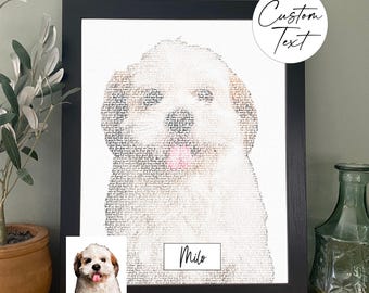 Pet Portrait Personalized Photo- Dog Memorial Gift for Friend Pet Loss Poem with Picture out of text or lyrics