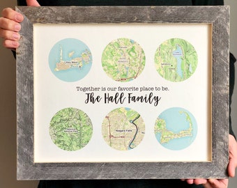 Family Vacation Memories Map Gift for Dad- Meaningful Gifts for Dad from adult children, Grandpa Gift for Fathers Day, Dad Gifts, Memory Map