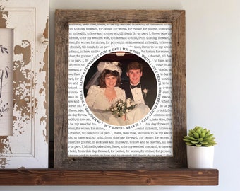 Display Parents Wedding Photo at your wedding- Parents Wedding Thank You Gift Frame, Now and Then Frame, Thank You Gift for Parents