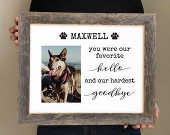 Pet Loss Gift for grieving friend- Picture of pet, Quotes about Pets, Dog Memorial Gift for friend, Framed Pet Portrait, Dog Lovers Gifts