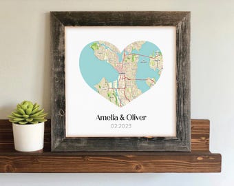 Personalized Engagement Gift,  Where it all began map print, Engagement Gift, Wedding Gift, Customized Wedding Gift for Couple, Gift for Her