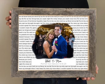 Wedding Day Thank You Gift for Parents from the Bride and Groom- Mother-Son Dance Picture Framed with Lyrics, Father-Daughter Wedding Photo