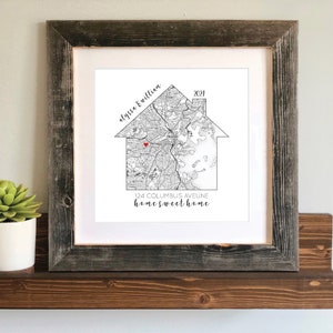 Housewarming Gift, Our First Home, House Map, First Home Gift for Couple, Personalized Map Art, Personalized House Warming Gifts, New Home image 2