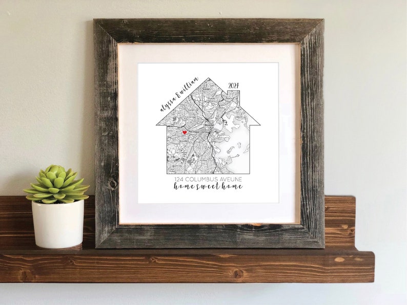 Housewarming Gift, Our First Home, House Map, First Home Gift for Couple, Personalized Map Art, Personalized House Warming Gifts, New Home image 2