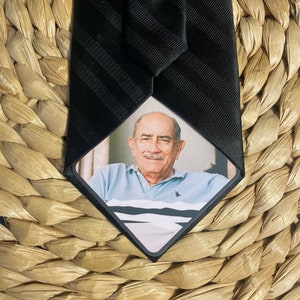 Wedding Memorial Gift for Groom, Memorial Picture Tie Patch for Funeral Service, Sympathy Gift for Husband, loss of Father