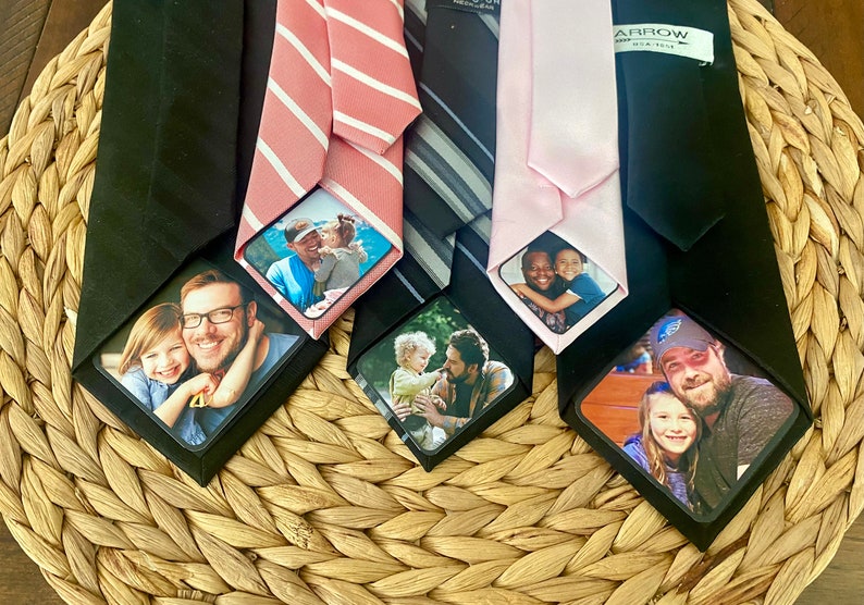 Photo Patch for Dad's Tie Gift for Dad on Wedding Day, Tie Gifts for Father of the Bride, Sentimental Dad Gifts, Unique Picture Gifts image 5