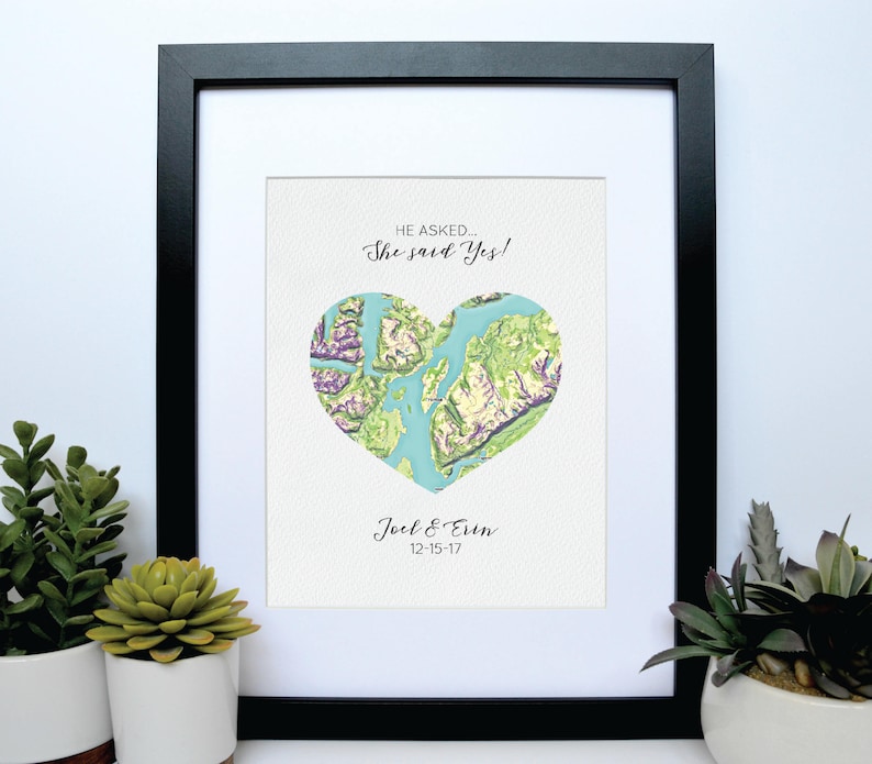 Engagement Gift, Engagement Location Gift, Where it all began map print, Engagement gift for friend, Wedding Gift Ideas, Destination Wedding image 3