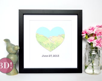 Personalized Gift for couple-  Engagement Gift, Anniversary Gift, Gift for Him, Gift for Her,  Map Gift,  Gift Ideas Travel Themed Wedding
