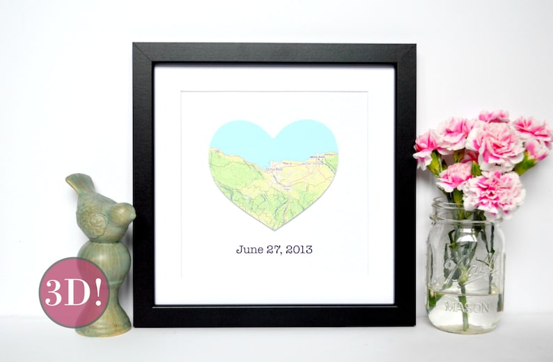 Personalized Gift for couple Engagement Gift, Anniversary Gift, Gift for Him, Gift for Her, Map Gift, Gift Ideas Travel Themed Wedding image 1