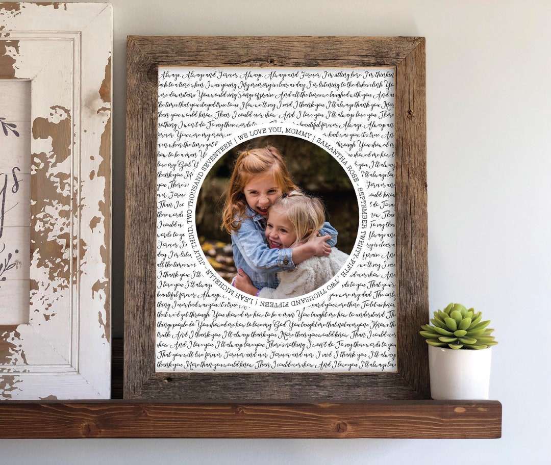 Personalized Mother's Day Photo Gift From Kids to Mom, Song Background ...