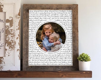 Personalized Mother's Day Photo Gift from Kids to Mom, Song Background Picture Gift for Mom, Unique Mother's Day Gifts, Framed Picture Frame