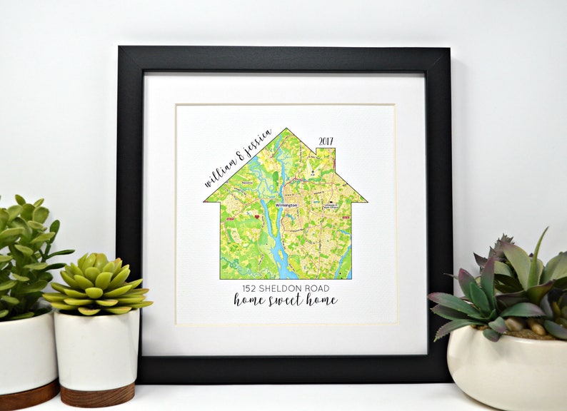 New Home Gift, Realtor Gift, Moving Gift, Closing Gift, Relocating Gift, Gallery wall, Custom Housewarming Gifts, New Apartment, House Map image 3