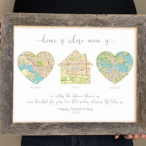 One-of-a-kind Gifts for Mom, Mothers Day Gift, Custom Family Map Print, Gift for Step-Mom, Gift for Mother-in-Law, for mom from kids