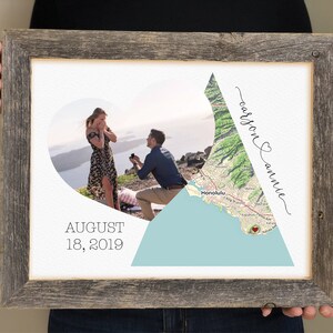 Framed Wedding Picture with Custom Map Location Paper Anniversary Gift for Him, First Anniversary, Vow Renewal Gift, Framed Picture, Map image 7