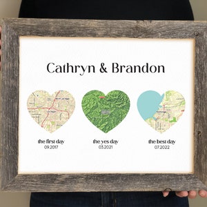 We Met, We Married, We Live, Personalized Map Gift Husband or Wife 1st Anniversary Gift First Anniversary for Newly Weds, Our Love Story image 1